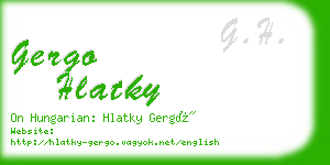 gergo hlatky business card